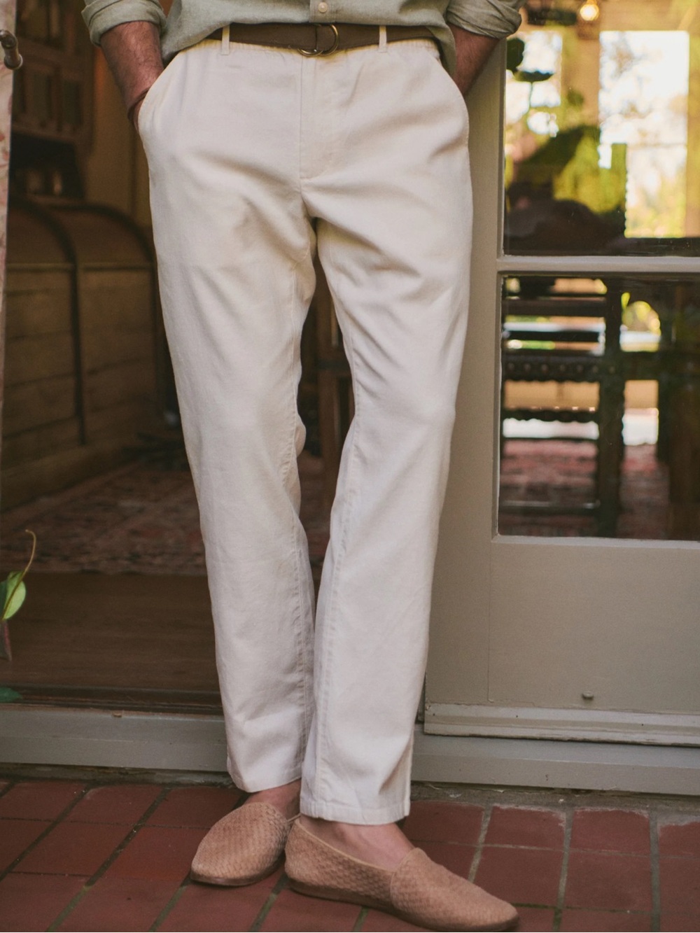 Marine Layer Hemp Chino Pants in Natural SM Preppy Coastal Beach Vacation Golf
